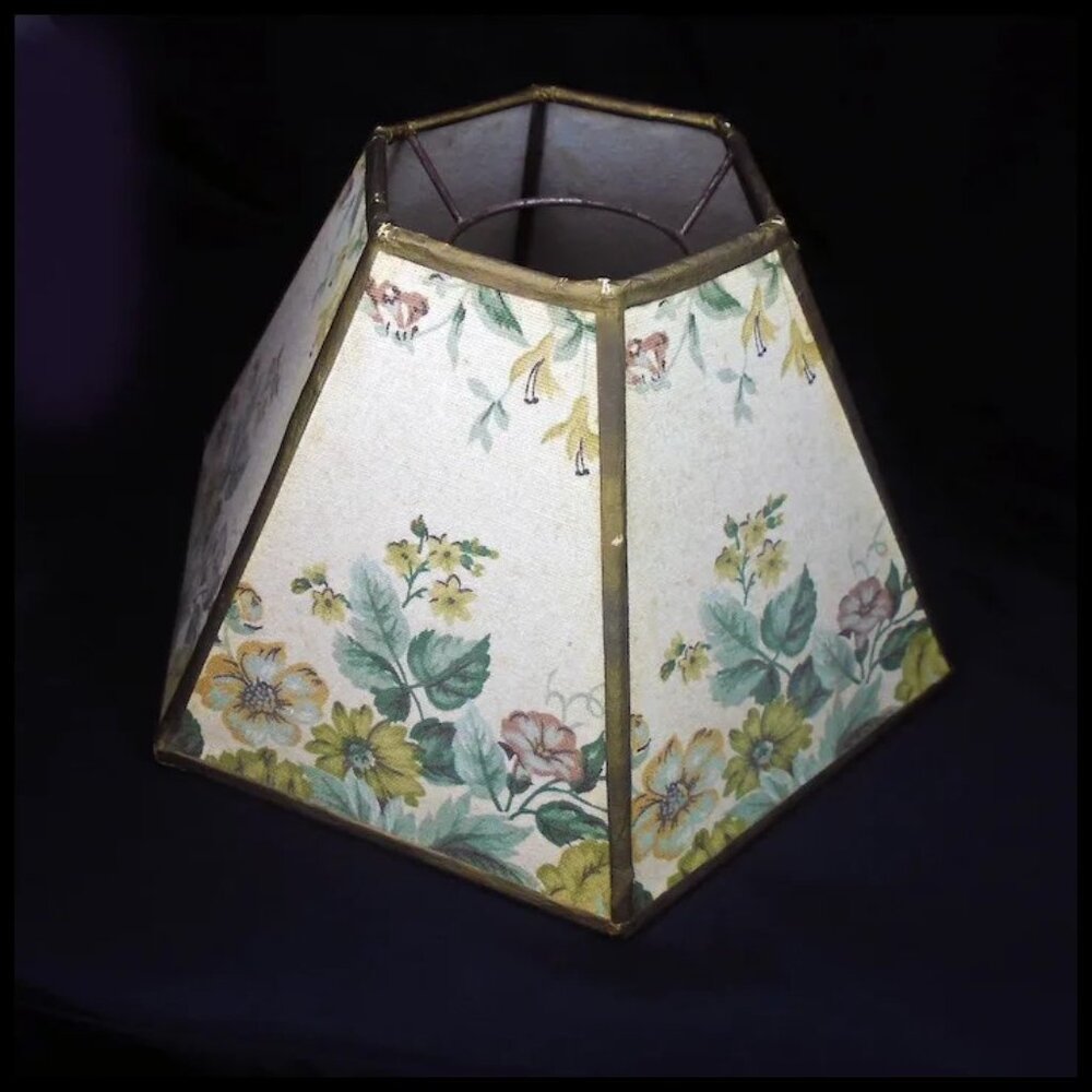 Floral Lampshade EASY Sits on Lightbulb! Vintage ANY Lamp Light Shade - Picture 3 of 11